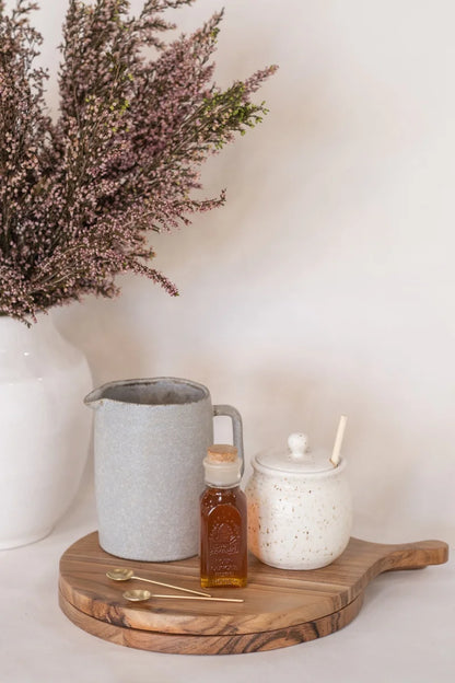 Stoneware Honey Jar with Wood Dipper