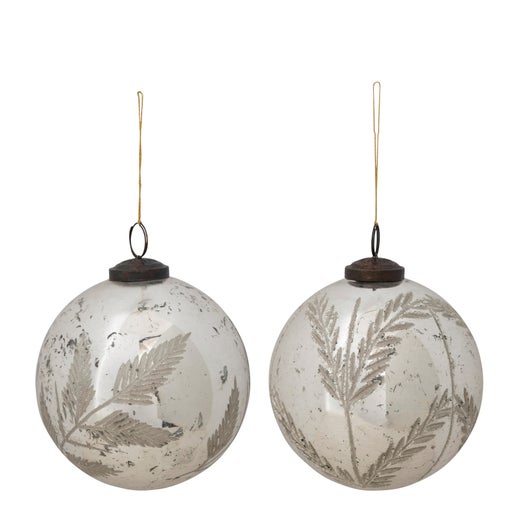 Antiqued Etched Botanical Ornament