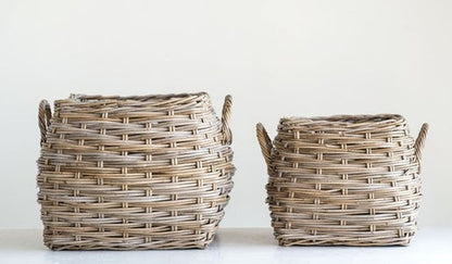 Sophie Natural Rattan Basket with Handles
