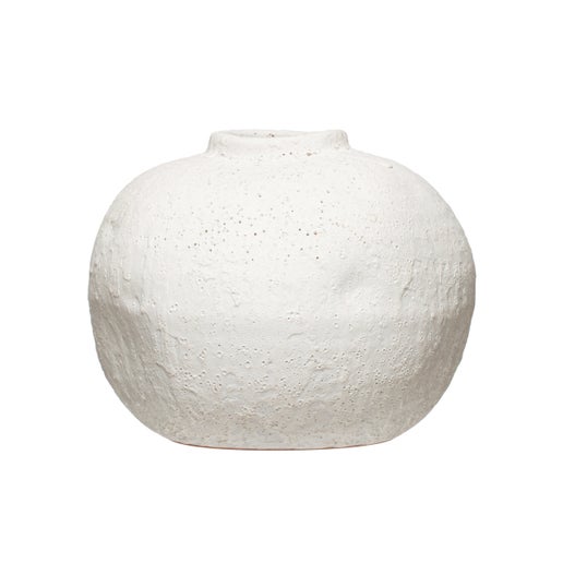 Vanna Matte White Terracotta Vase