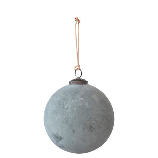 Matte Grey Distressed Powder Ornament