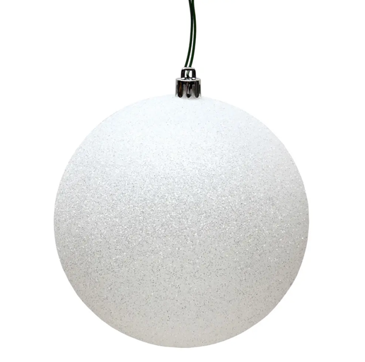 White Glitter Ball Ornament