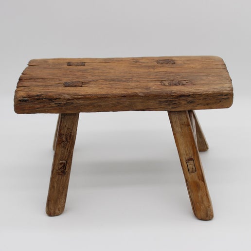 Antique Found Primitive Rustic Wood Stool