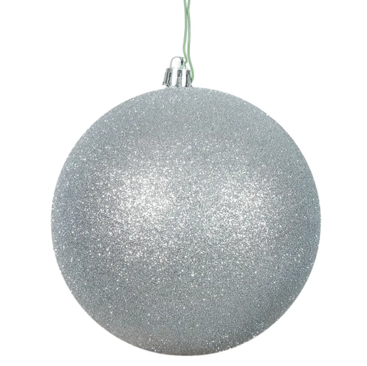 Silver Glitter Ball Ornament