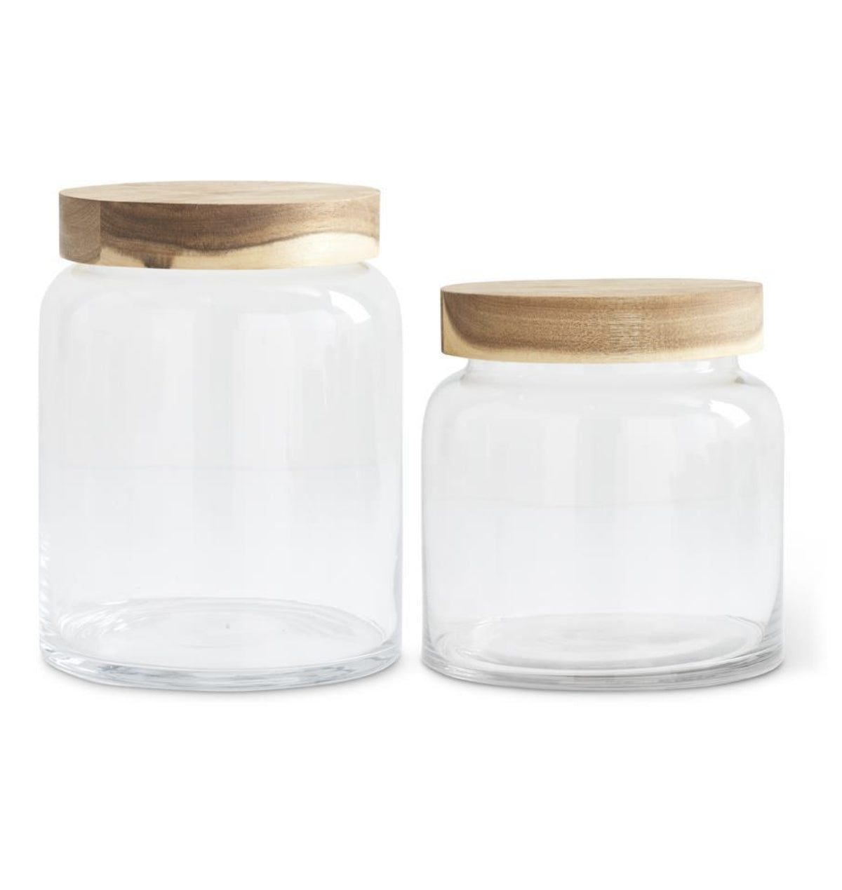 Ashby Glass & Acacia Wood Canister Set