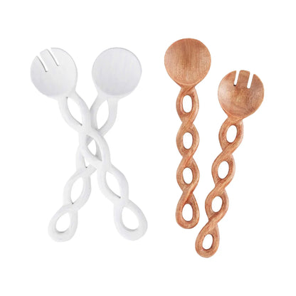 Ambrose Twisted Wood Serving Set