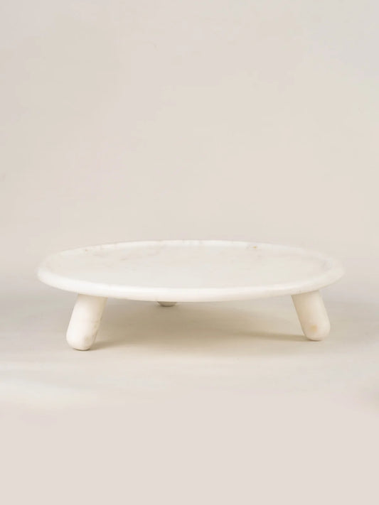 White Marble Serving Stand