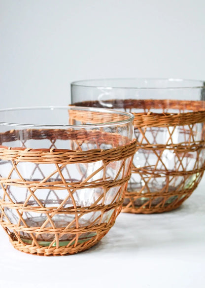 Cage Rattan Serving Bowl